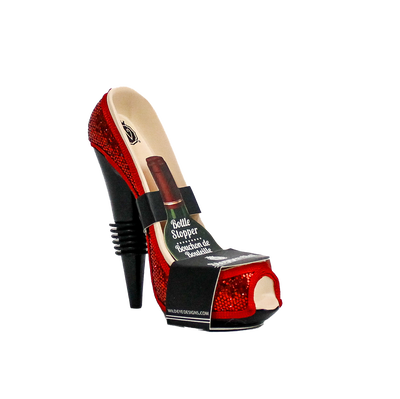 RED GLITTER STOPPERELLA HIGH HEEL WINE STOPPER - Wild Eye Designs