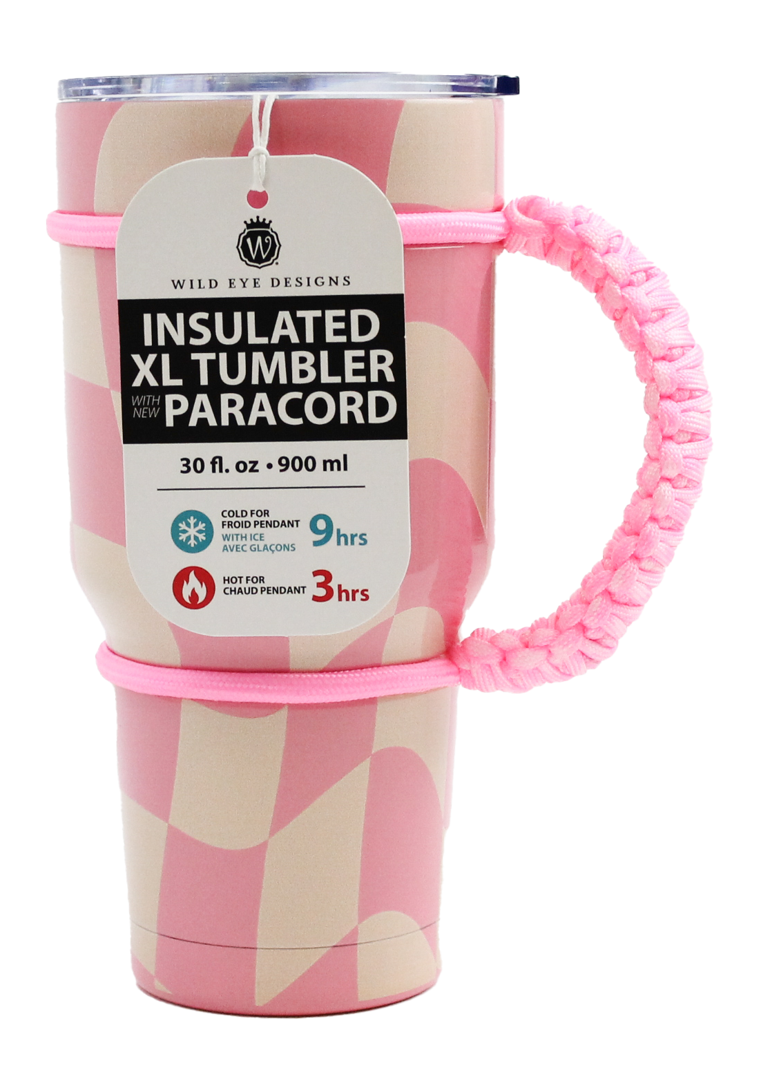 PINK CHECKERED PARACORD TUMBLER