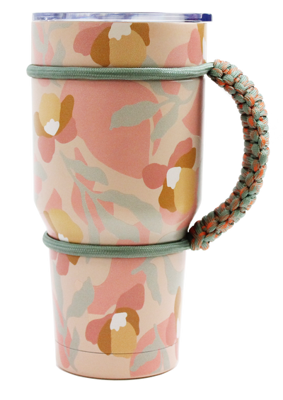 BEIGE FLOWER PARACORD TUMBLER