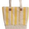 YELLOW STRIP PATTERN INSULATED TOTE BAG