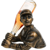 BRONZE BASEBALL PLAYER WINE BOTTLE HOLDER