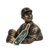 BRONZE BASEBALL PLAYER WINE BOTTLE HOLDER