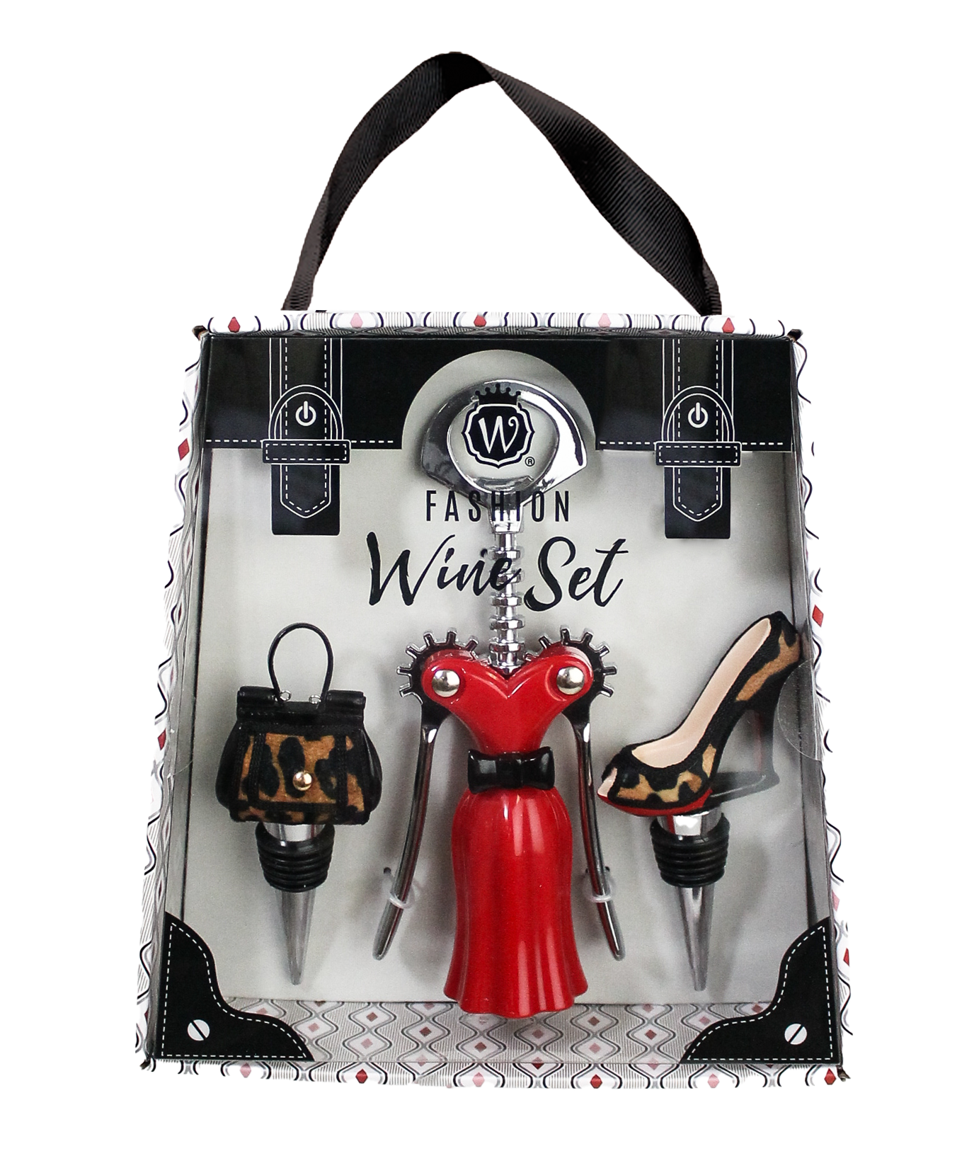 RED LEOPARD WINE FASHION SET - Wild Eye Designs