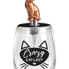 CRAZY CAT LADY STEMLESS WINE GLASS & STOPPER - Wild Eye Designs