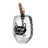 CRAZY CAT LADY STEMLESS WINE GLASS & STOPPER - Wild Eye Designs
