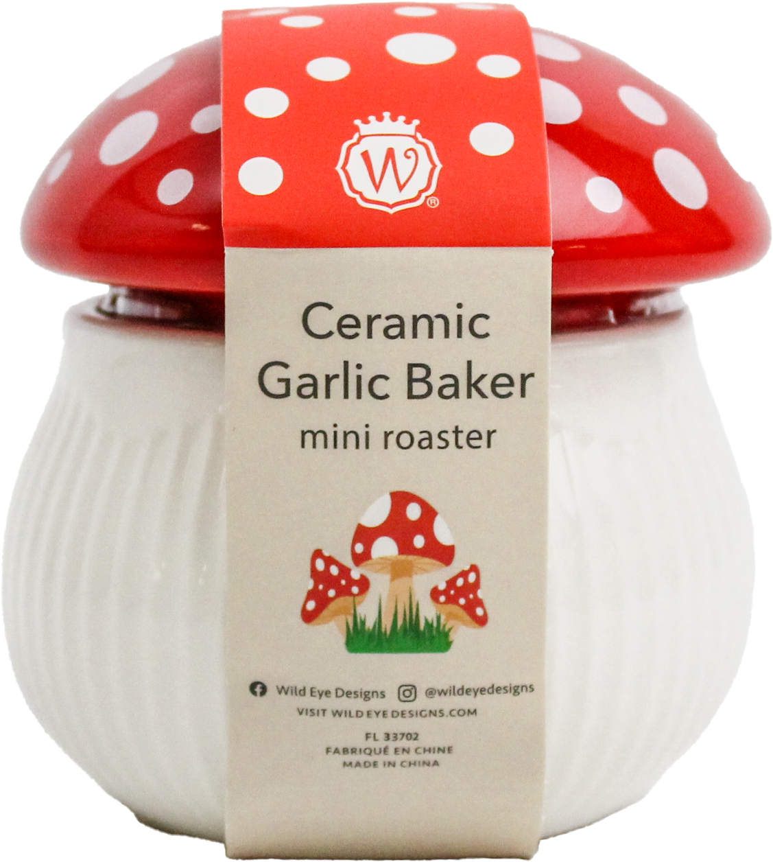 FIGURAL MUSHROOM CERAMIC GARLIC BAKER